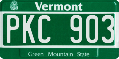 VT license plate PKC903