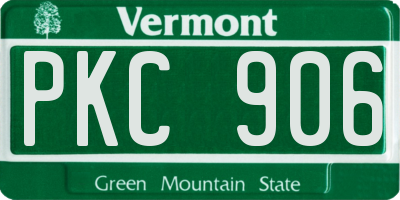 VT license plate PKC906