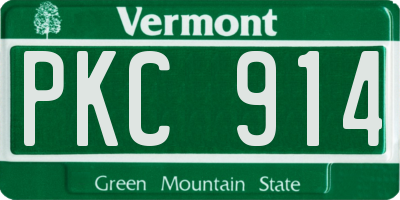 VT license plate PKC914