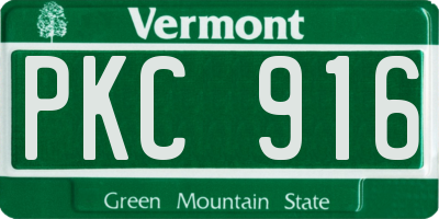VT license plate PKC916