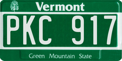 VT license plate PKC917