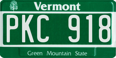 VT license plate PKC918