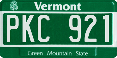 VT license plate PKC921
