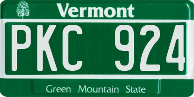 VT license plate PKC924