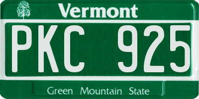 VT license plate PKC925