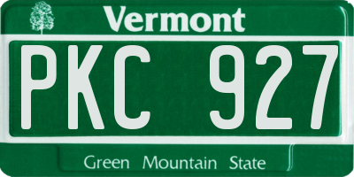 VT license plate PKC927