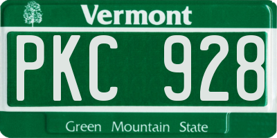VT license plate PKC928