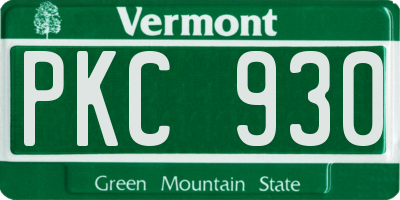 VT license plate PKC930