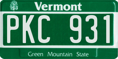 VT license plate PKC931