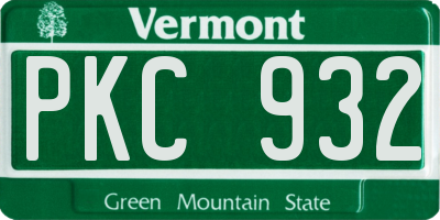 VT license plate PKC932