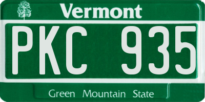 VT license plate PKC935