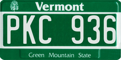 VT license plate PKC936