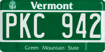 VT license plate PKC942