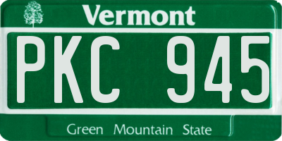 VT license plate PKC945