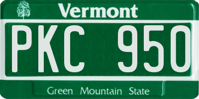 VT license plate PKC950