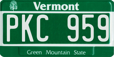 VT license plate PKC959