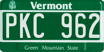 VT license plate PKC962