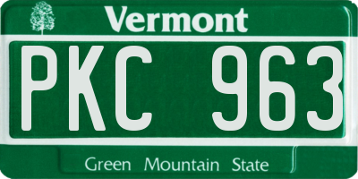 VT license plate PKC963