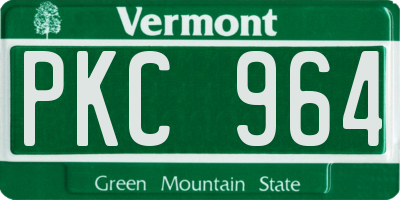 VT license plate PKC964