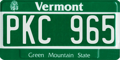 VT license plate PKC965
