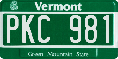 VT license plate PKC981