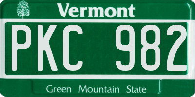 VT license plate PKC982