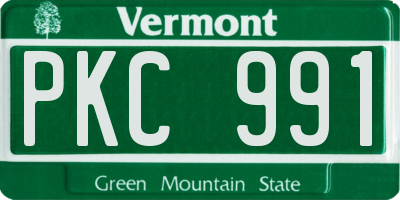 VT license plate PKC991