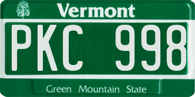 VT license plate PKC998