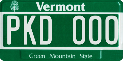 VT license plate PKD000