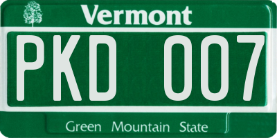VT license plate PKD007