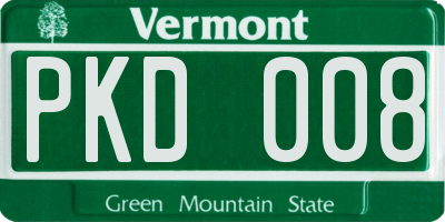 VT license plate PKD008