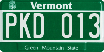 VT license plate PKD013