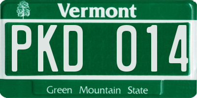 VT license plate PKD014