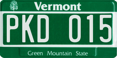 VT license plate PKD015