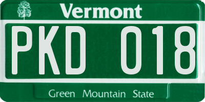 VT license plate PKD018