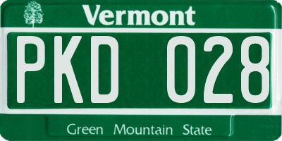 VT license plate PKD028