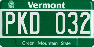 VT license plate PKD032