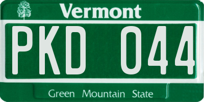 VT license plate PKD044