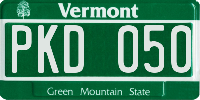 VT license plate PKD050
