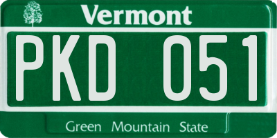VT license plate PKD051