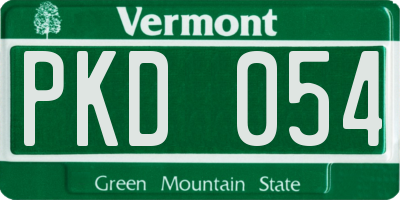 VT license plate PKD054