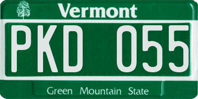VT license plate PKD055