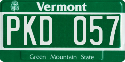 VT license plate PKD057