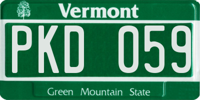 VT license plate PKD059