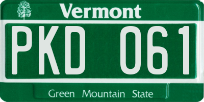 VT license plate PKD061