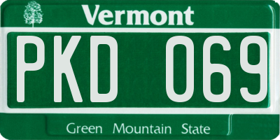 VT license plate PKD069