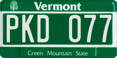 VT license plate PKD077