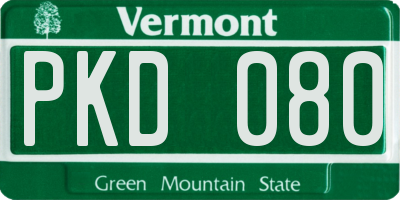 VT license plate PKD080