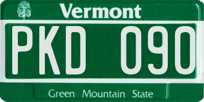 VT license plate PKD090