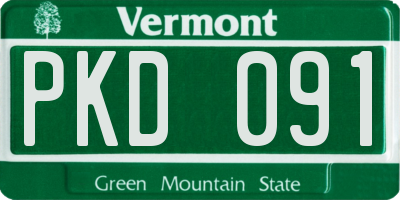 VT license plate PKD091